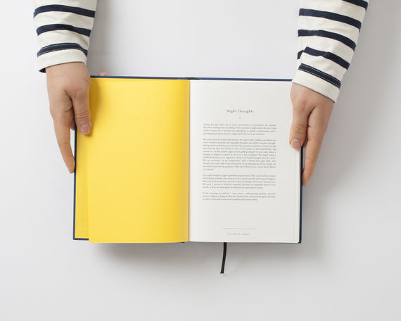 Writing As Therapy Journal - Night Thoughts - A linen-bound notebook designed to accommodate ideas, aspirations and worries in the therapeutic activity of writing down your thoughts.